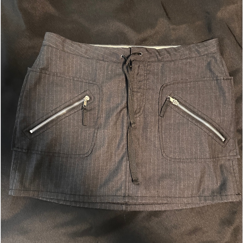 Dollhouse Black Grey‎ Striped Miniskirt, Juniors 9/10